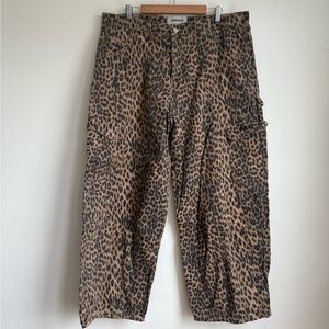 Women’s Cheetah Print Cargo Pants - Damson Madder Women's Dion Cargo Pants